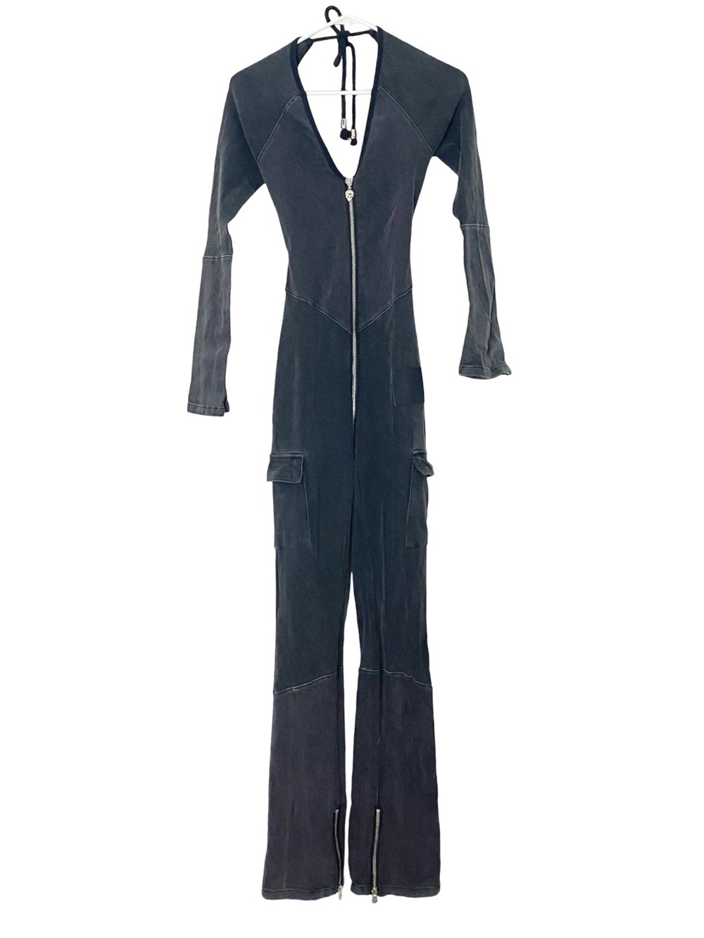 Tordrobes Sleeves Skull Uzip Jumpsuit Womens Size Small XS New Tie Open Back